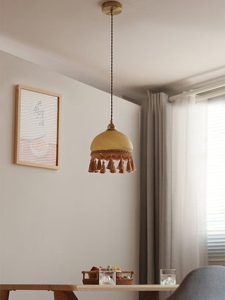 Fringe Suspension en Laiton avec Franges