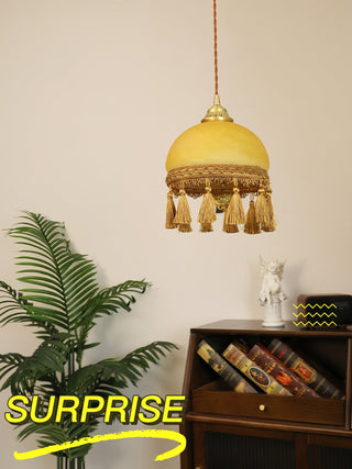Fringe Suspension en Laiton avec Franges