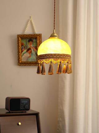 Sycaran Suspension en Tissu avec Franges et Guirlande