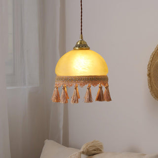Fringe Suspension en Laiton avec Franges