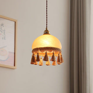 Sycaran Suspension en Tissu avec Franges et Guirlande