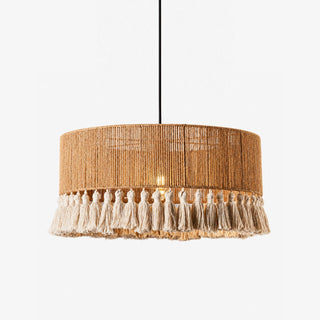 Fringe Jute Pendant Lamp-Neutral Decor