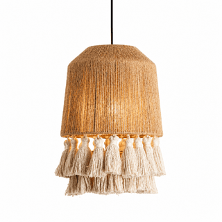 Fringe Jute Pendant Lamp-Neutral Decor