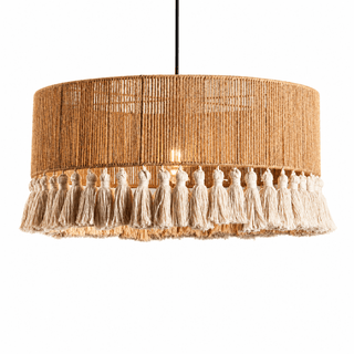 Fringe Jute Pendant Lamp-Neutral Decor