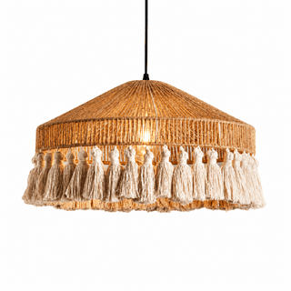 Fringe Jute Pendant Lamp-Neutral Decor