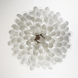 Aurora Lustre Pétale en Verre de Murano Blanc Élégant