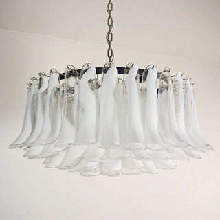 Aurora Lustre Pétale en Verre de Murano Blanc Élégant