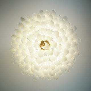 Aurora Lustre Pétale en Verre de Murano Blanc Élégant