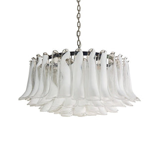 Aurora Lustre Pétale en Verre de Murano Blanc Élégant