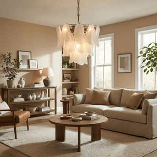 Fuchsia Chandelier-Neutral Decor