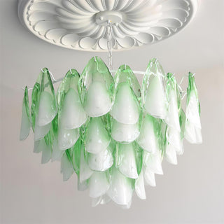 Fuchsia Lustre Pétales En Verre Vert Rosé-Luire