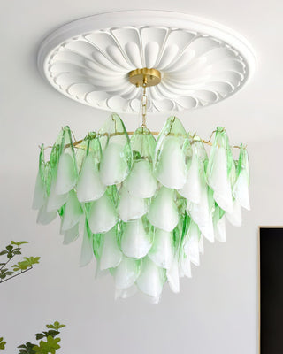 Fuchsia Lustre Pétales En Verre Vert Rosé-Luire