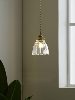 Nerithce Suspension Luxueuse en Laiton et Verre