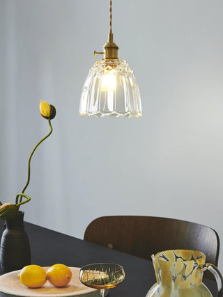 Nerithce Suspension Luxueuse en Laiton et Verre