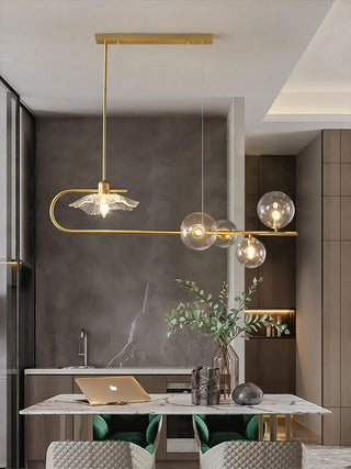 Lustra Suspension en Verre Doré Laiton