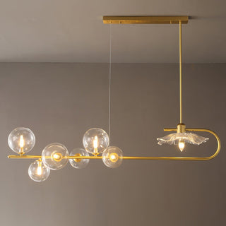Lustra Suspension en Verre Doré Laiton