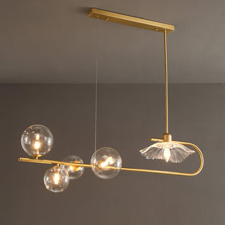 Lustra Suspension en Verre Doré Laiton