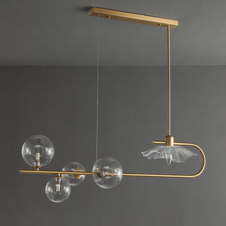 Lustra Suspension en Verre Doré Laiton