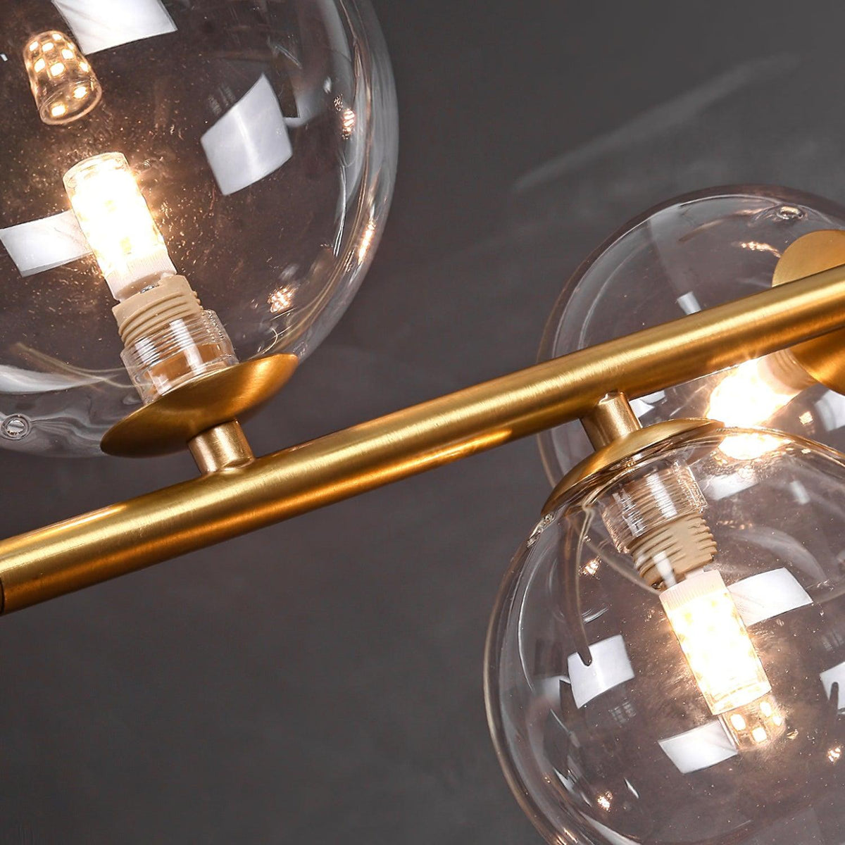 Casius Suspension en Verre Doré Laiton