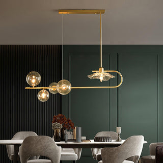 Lustra Suspension en Verre Doré Laiton