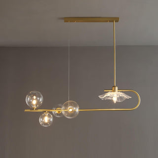 Lustra Suspension en Verre Doré Laiton