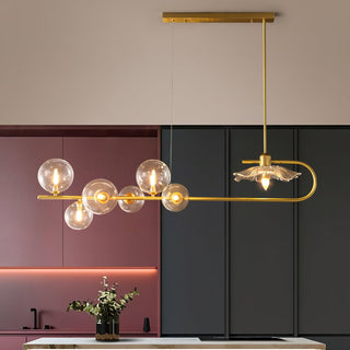 Lustra Suspension en Verre Doré Laiton