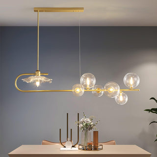 Lustra Suspension en Verre Doré Laiton