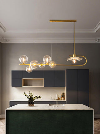 Lustra Suspension en Verre Doré Laiton