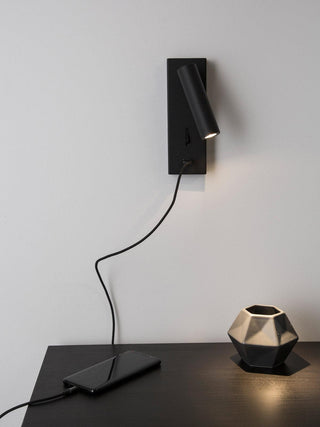 Aare Moderne Minimaliste Chevet Noir Luminaire Mural-Luire