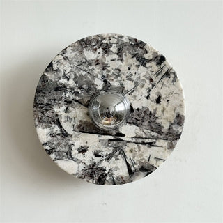 Zeno Applique Murale Ronde en Chrome, Marbre et Métal Style Minimaliste Moderne