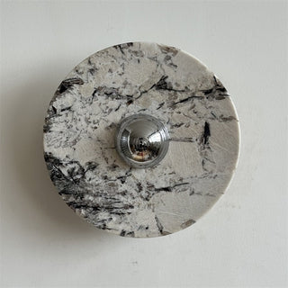 Zeno Applique Murale Ronde en Chrome, Marbre et Métal Style Minimaliste Moderne