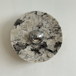 Zeno Applique Murale Ronde en Chrome, Marbre et Métal Style Minimaliste Moderne