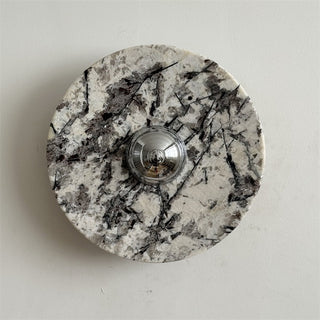 Zeno Applique Murale Ronde en Chrome, Marbre et Métal Style Minimaliste Moderne