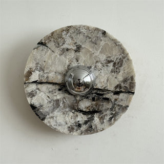 Zeno Applique Murale Ronde en Chrome, Marbre et Métal Style Minimaliste Moderne