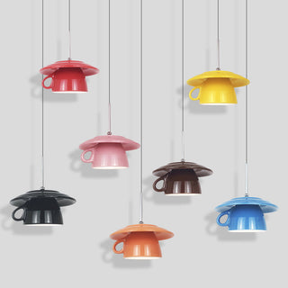 Valentina Moderne Coloré Tasse Céramique LED Suspension Chambre à Coucher
