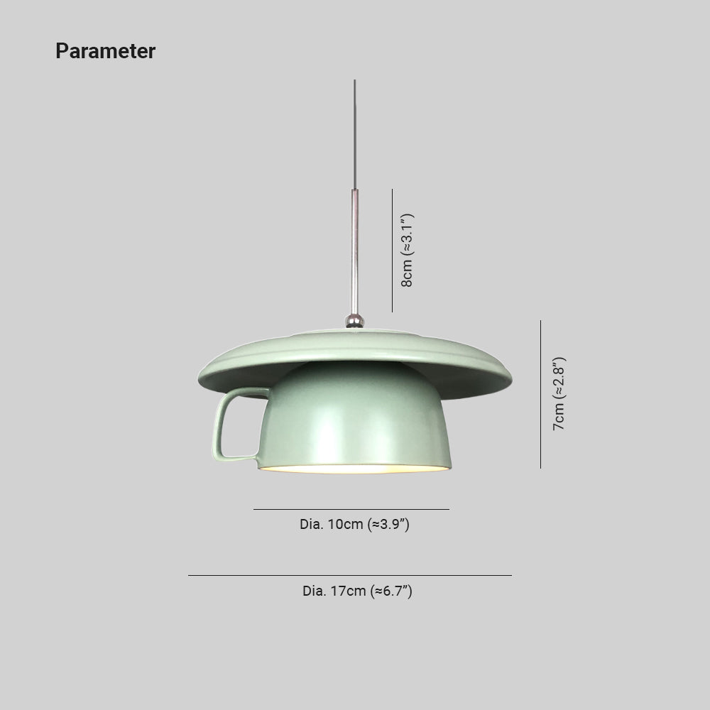 Valentina Rustique Tasse Céramique LED Suspension Salon