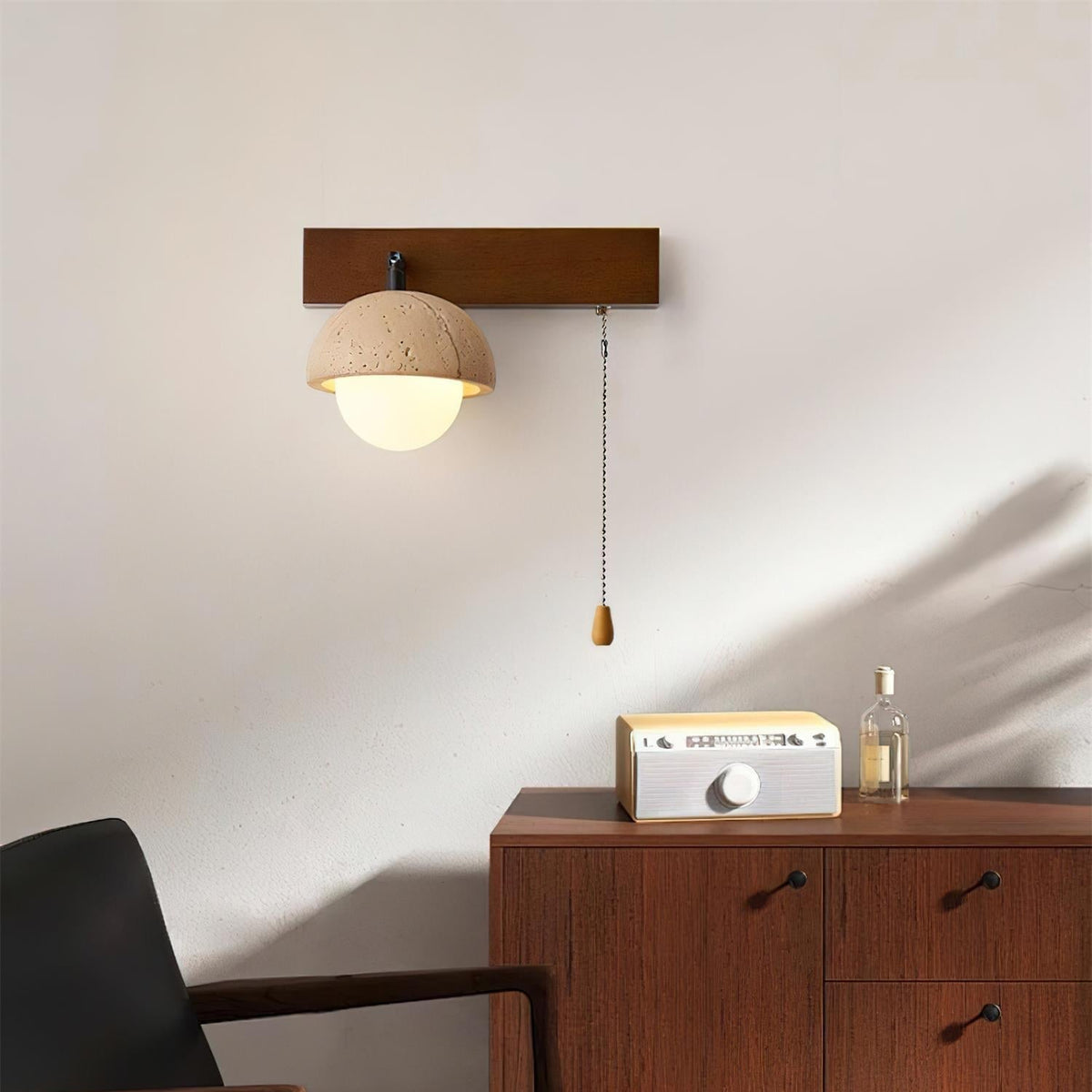 Gevon Travertine Wall Lamp-Neutral Decor