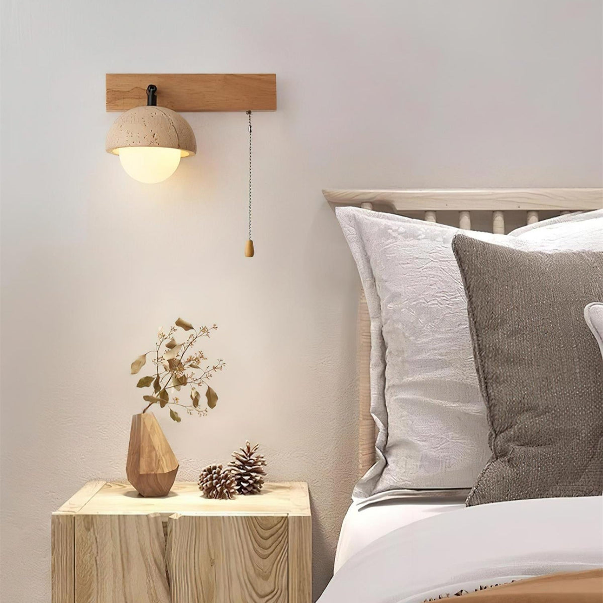 Gevon Travertine Wall Lamp-Neutral Decor
