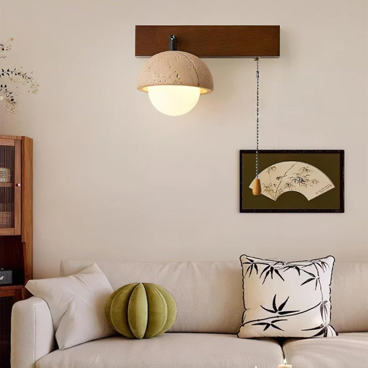 Gevon Travertine Wall Lamp-Neutral Decor