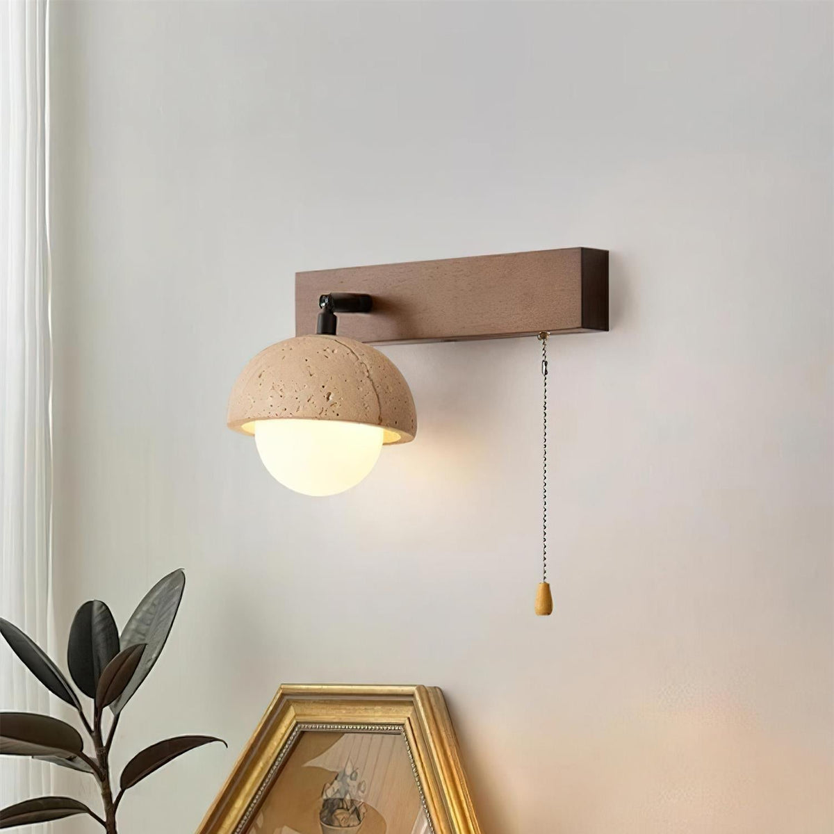 Gevon Travertine Wall Lamp-Neutral Decor