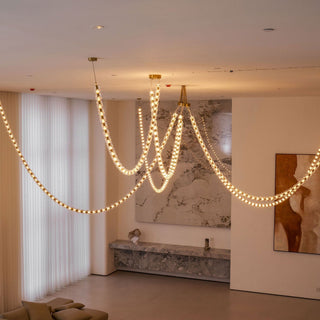 Lustra Lustre Cristal Doré LED 3-Lignes