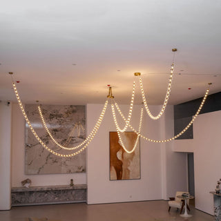 Lustra Lustre Cristal Doré LED 3-Lignes
