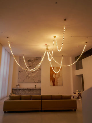 Lustra Lustre Cristal Doré LED 3-Lignes