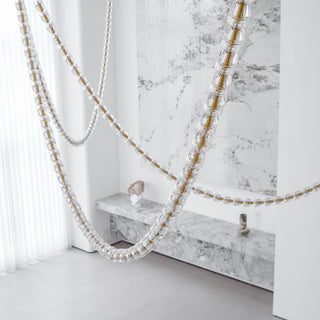 Lustra Lustre Cristal Doré LED 3-Lignes