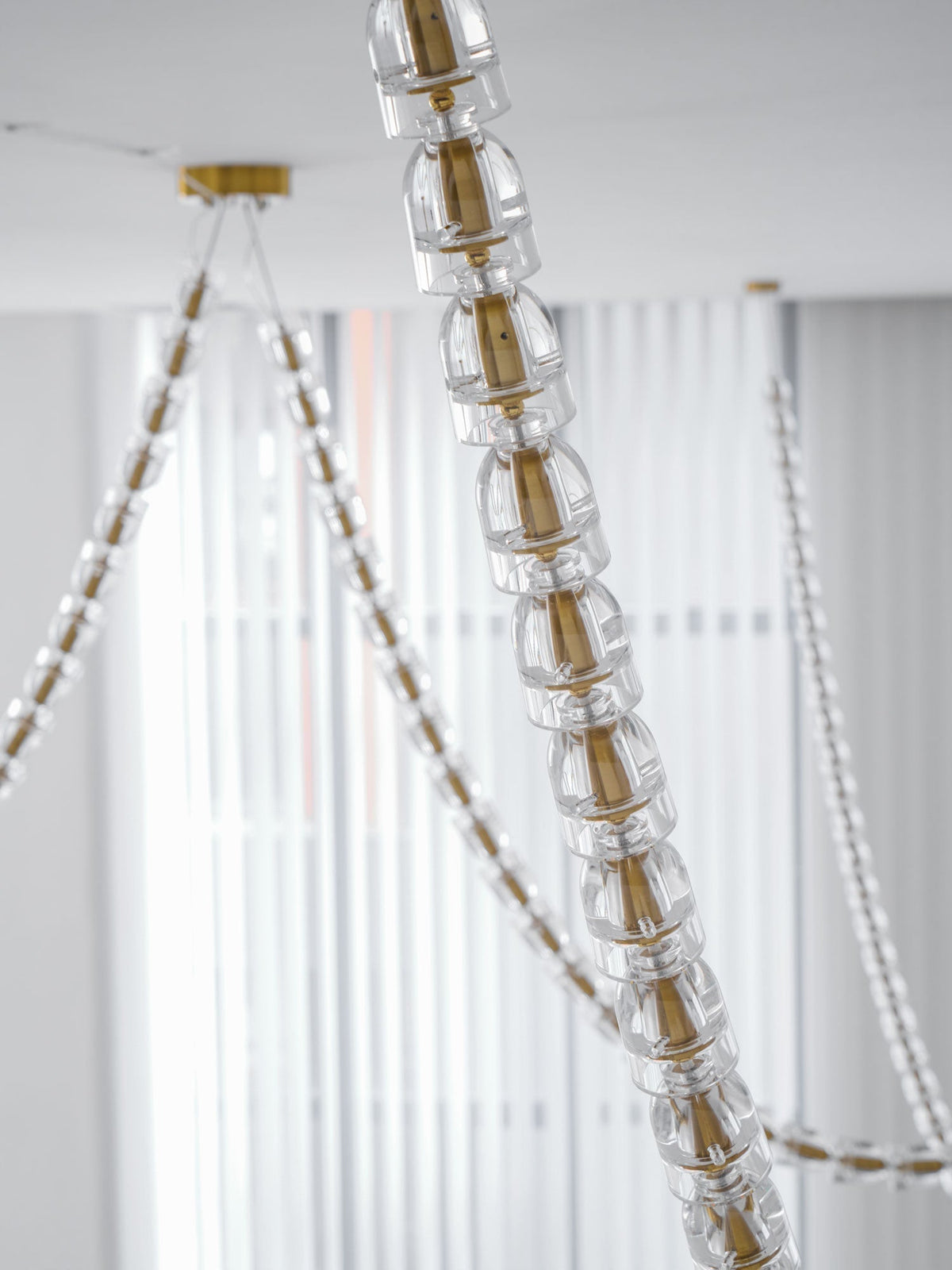 Celio Lustre Cristal Doré LED 3-Lignes