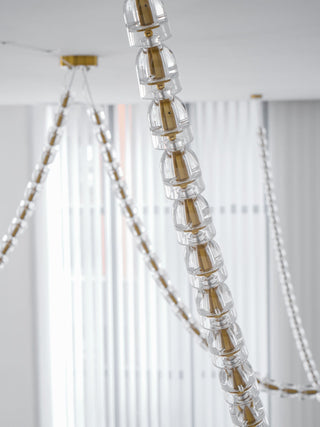 Lustra Lustre Cristal Doré LED 3-Lignes