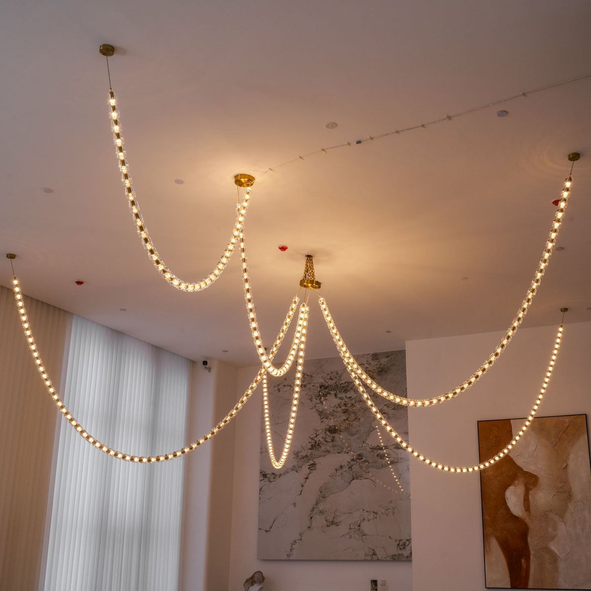 Celio Lustre Cristal Doré LED 3-Lignes
