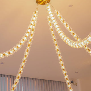Lustra Lustre Cristal Doré LED 3-Lignes