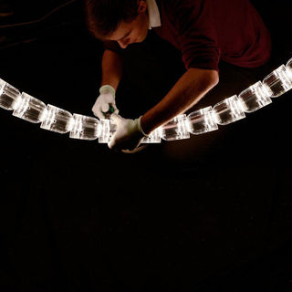 Lustra Lustre Chrome Cristal Entrelacé Lignes