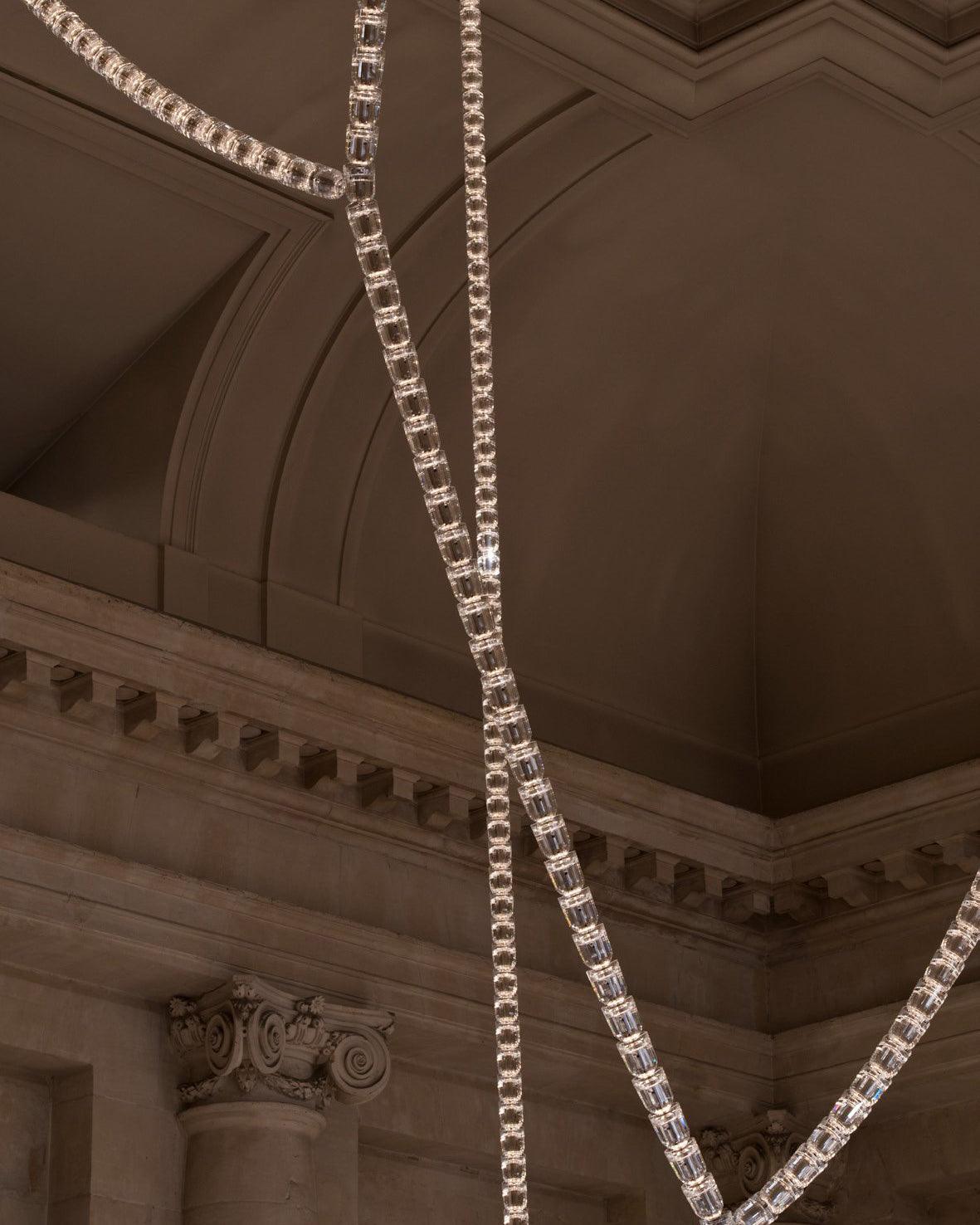 Celio Lustre Cristal Doré LED 3-Lignes